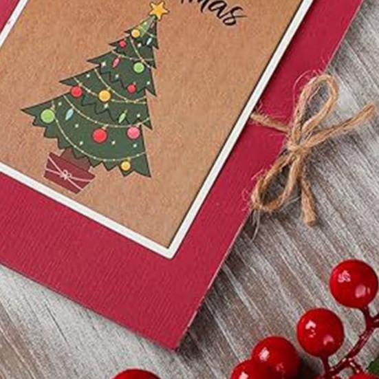 Christmas Gift Card Holder 5 Slots Postcard Card Sleeve Christmas Tree/Snowman Money Holder Envelope Booklet for Xmas Party Supplies