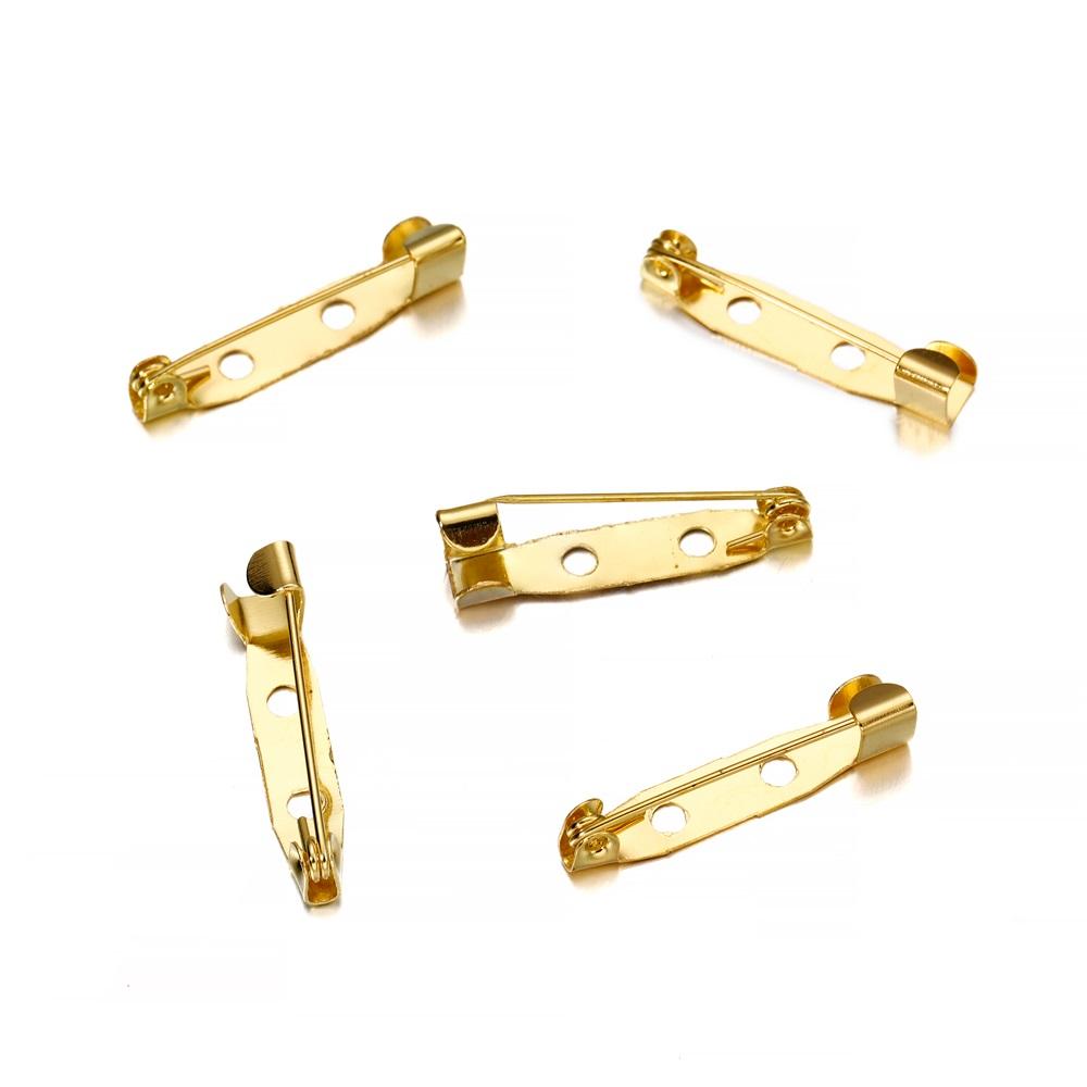 50pcs/lot 15 20 25 30 35 40mm Metal Safety Pins Brooch Settings Blank Bases Brooch Clip Base Pins For DIY Jewelry Making
