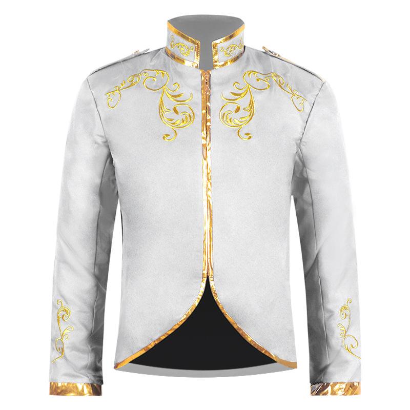 

Хэллоуин Мужская Модная Куртка Синий Придворный Принц Вышитое Пальто, Красный Черный Белый Фиолетовый Зеленый В Наличии Куртки XXXXL белый