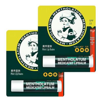 Mentholatum Peppermint Lip Balm Twin Pack