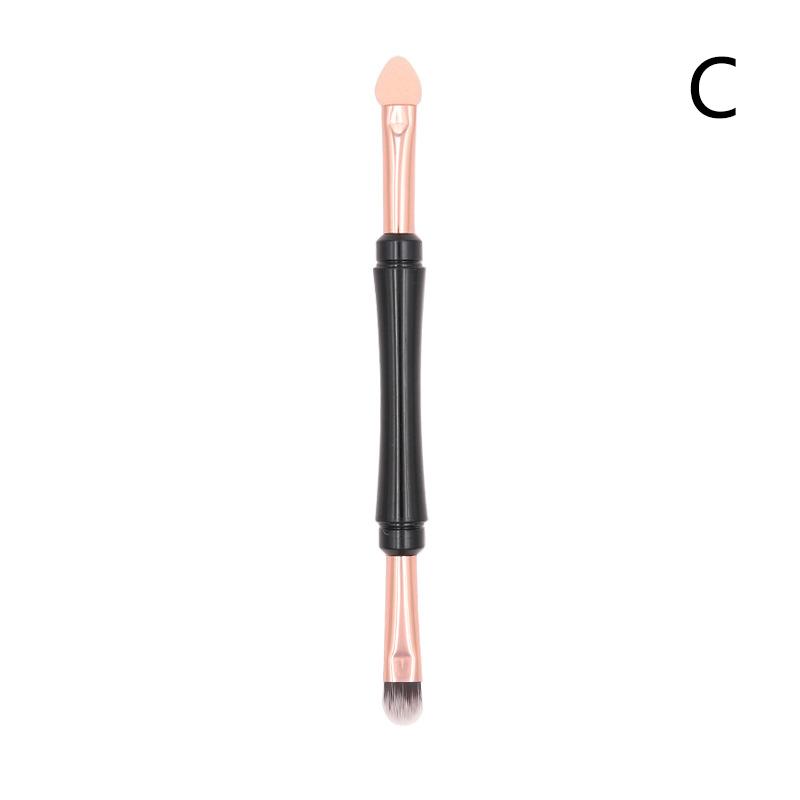 Mini Dual Ended Makeup Brush Angle Eyebrow Eyeshadow Eyeliner Brush With Dust-proof Cover Contouring Eyes Cosmetic