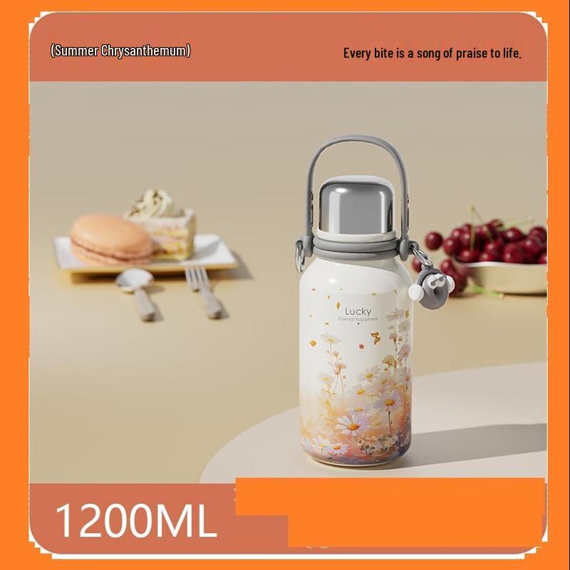 MRSIKEY 316L Stainless Steel Insulated Water Bottle with Handle