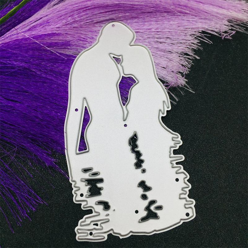 

Художественный узор влюбленных, металлические стальные трафареты, трафареты для скрапбукинга, ремесленные штампы, 3D DIY, изготовление фестивальных карт серебряный