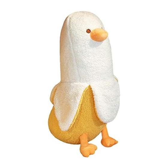 Homehalo Plush Large Banana Body Pillow Extra Large Cute Body Pillow Animal Banana Duck Duck Stuffed Animal Fluffy Sleeping Pillow Funny Long Body
