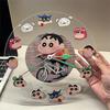 New Kawaii Anime Crayon Shin-Chan Acrylic Clock Cute Creative Simple Desktop Wall Hanging Clocks  Best Beauty Gifts