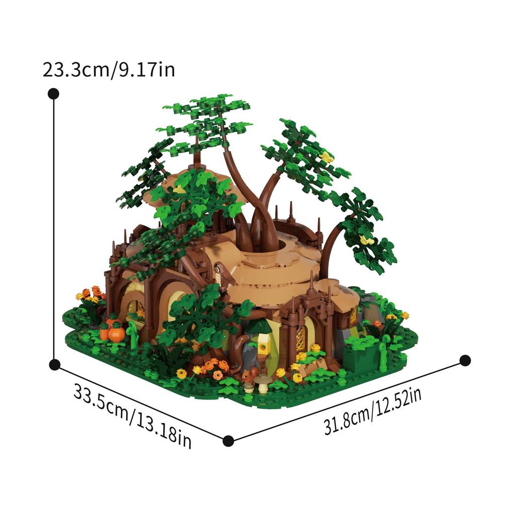 Medieval Forest Treehouse Blocks Model: Jungle Cabin Lighting Toy