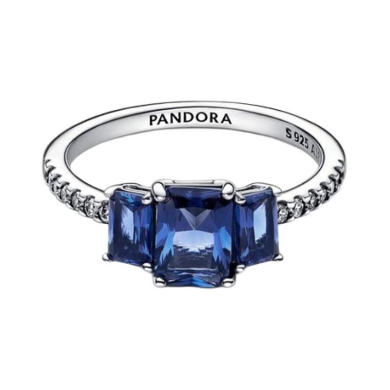 Pandora Inlay design sterling silver ring women s blue 192389C01 синий