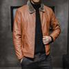 Populära Lapel Bekväm Casual Jacka Herr Vinter Fleece Foder Motorcykel Ytterkläder för utomhusbruk