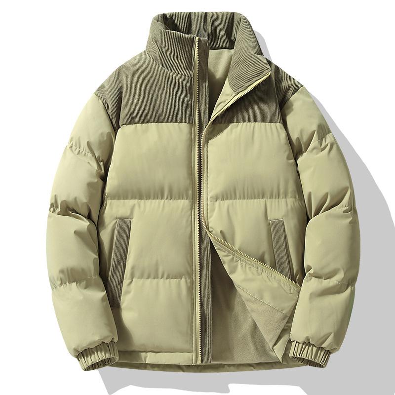 Corduroy Splicing Cotton Jacket Men and Women with The Same Winter Tide Couples Models Thickened Cotton Clothes Fashion Casual Jacket