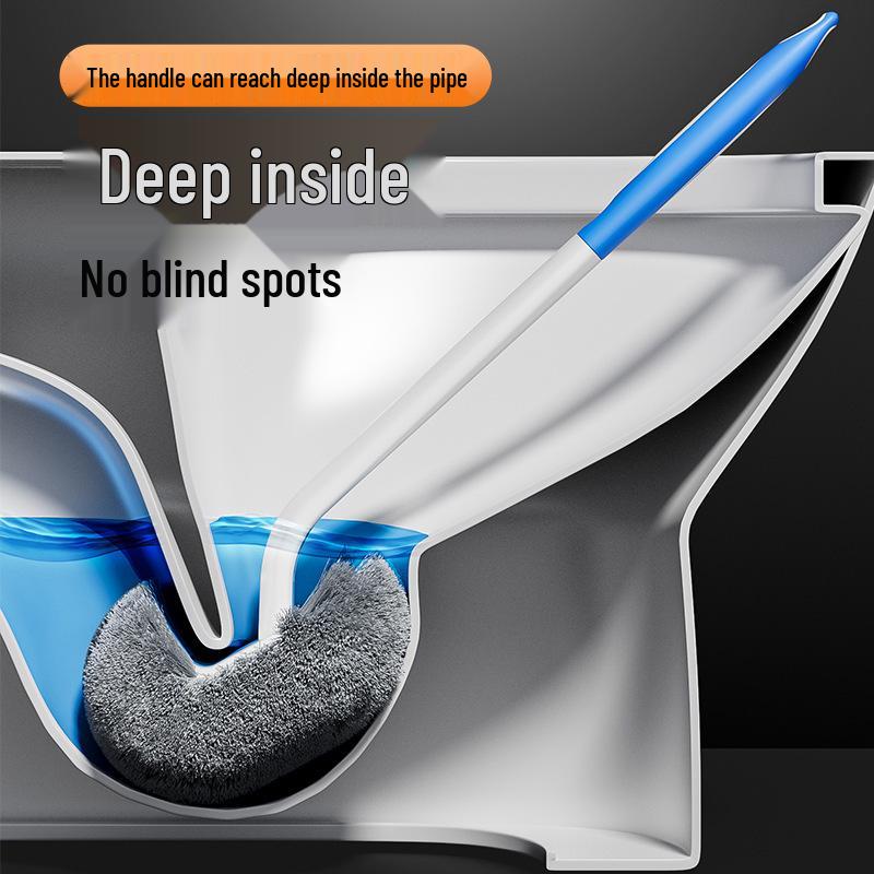 Wall-Mounted Long Handle Toilet Brush with Soft Bristles and No Dead Angles for Bathroom Cleaning