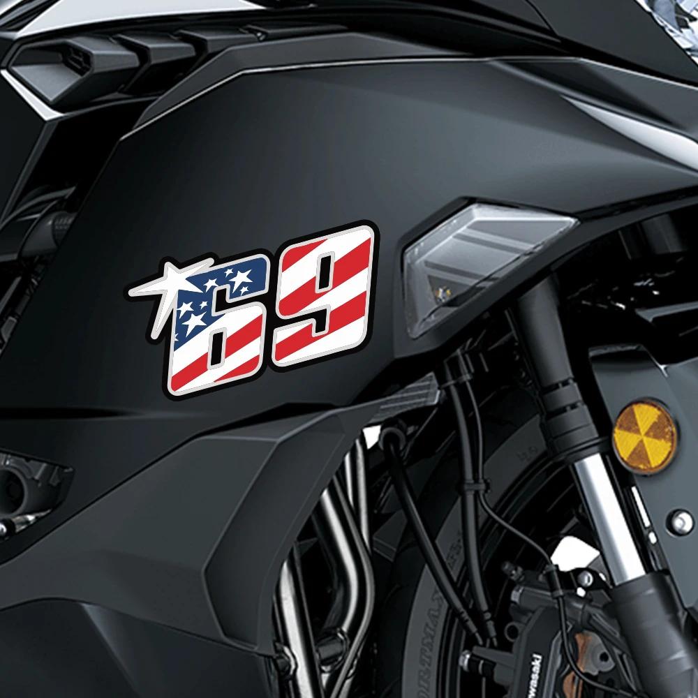 Motorcycle Stickers USA Flag Number 69 Decoration Fuel Tank Helmet Cover For Honda SP 125 Shine Hero Motor Yamaha Bajaj Kawasaki