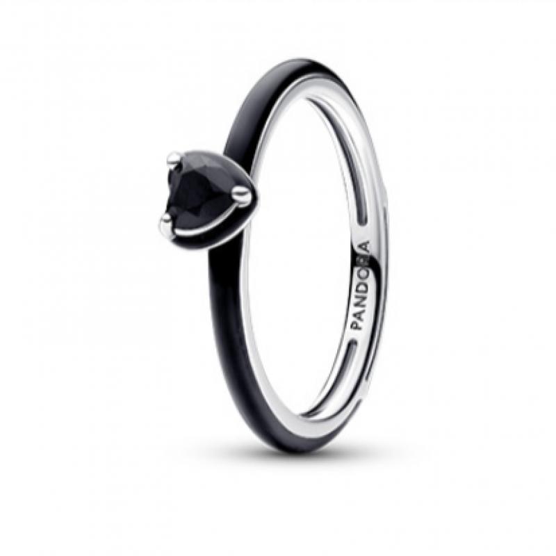 Pandora Inele Inimă Chakra Negru 193088c01