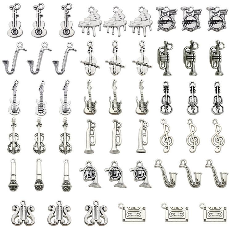 

51 Pcs Violin Guitar Charm Musical Instrument Pendant Music Charm with Hole for Jewellery Making 1