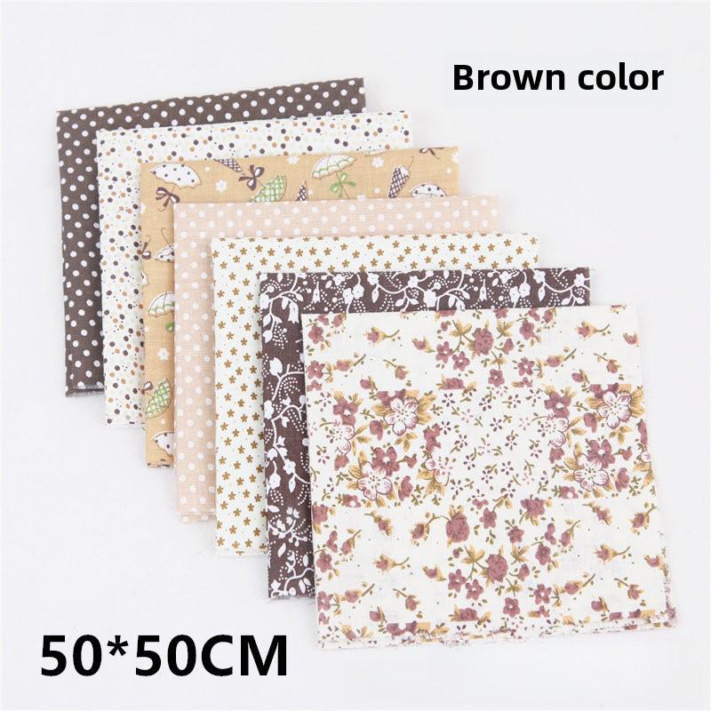 

Комплект из чистого хлопка в стиле пэчворк Qiaosi: Небольшая цветочная ткань своими руками для поделок своими руками 50*50cm коричневый