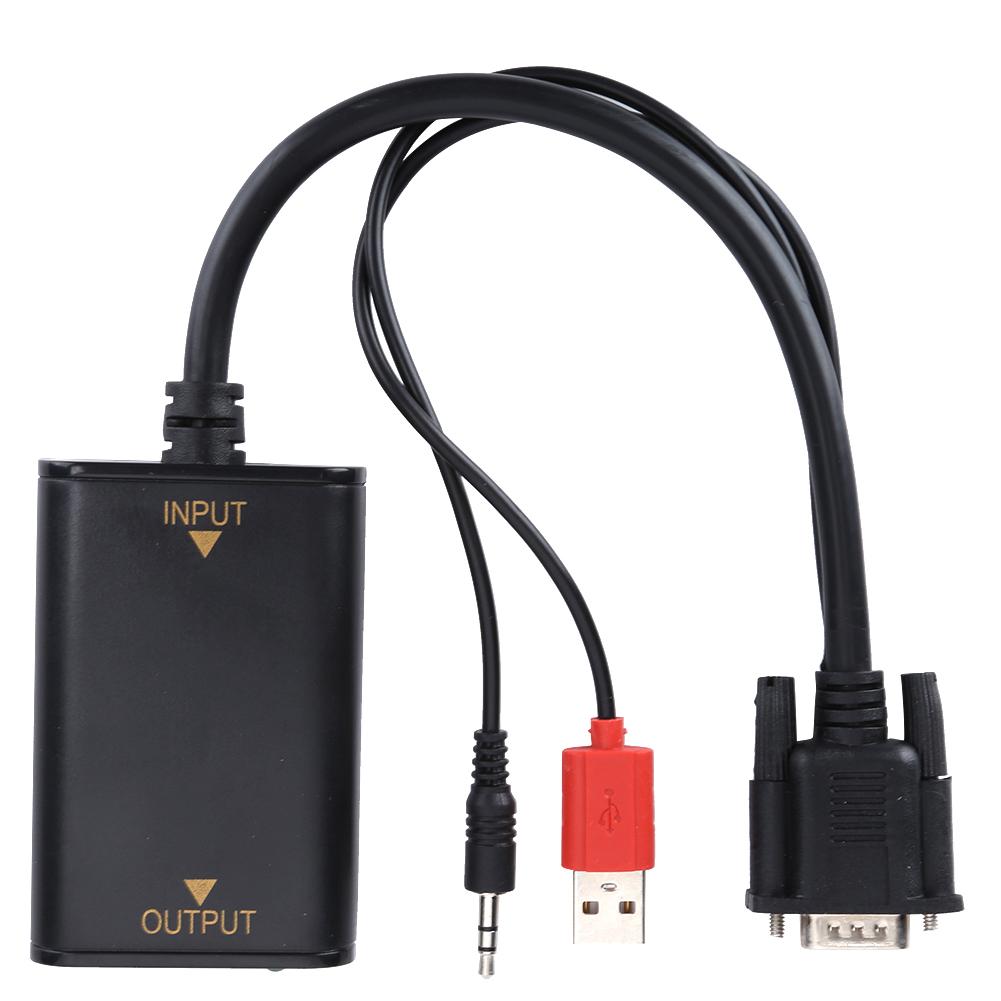 USB Cable with Audio Adapter VGA Input to HDMI Video Converter Excellent Performance