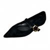 2025 new French heightening shallow mouth pointed suede word with Mary Jane shoes women's gentle and versatile daily commute