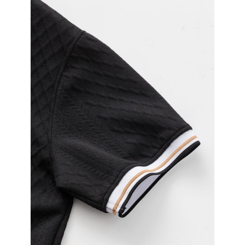 Men's Jacquard Short Sleeve Casual T-Shirt.