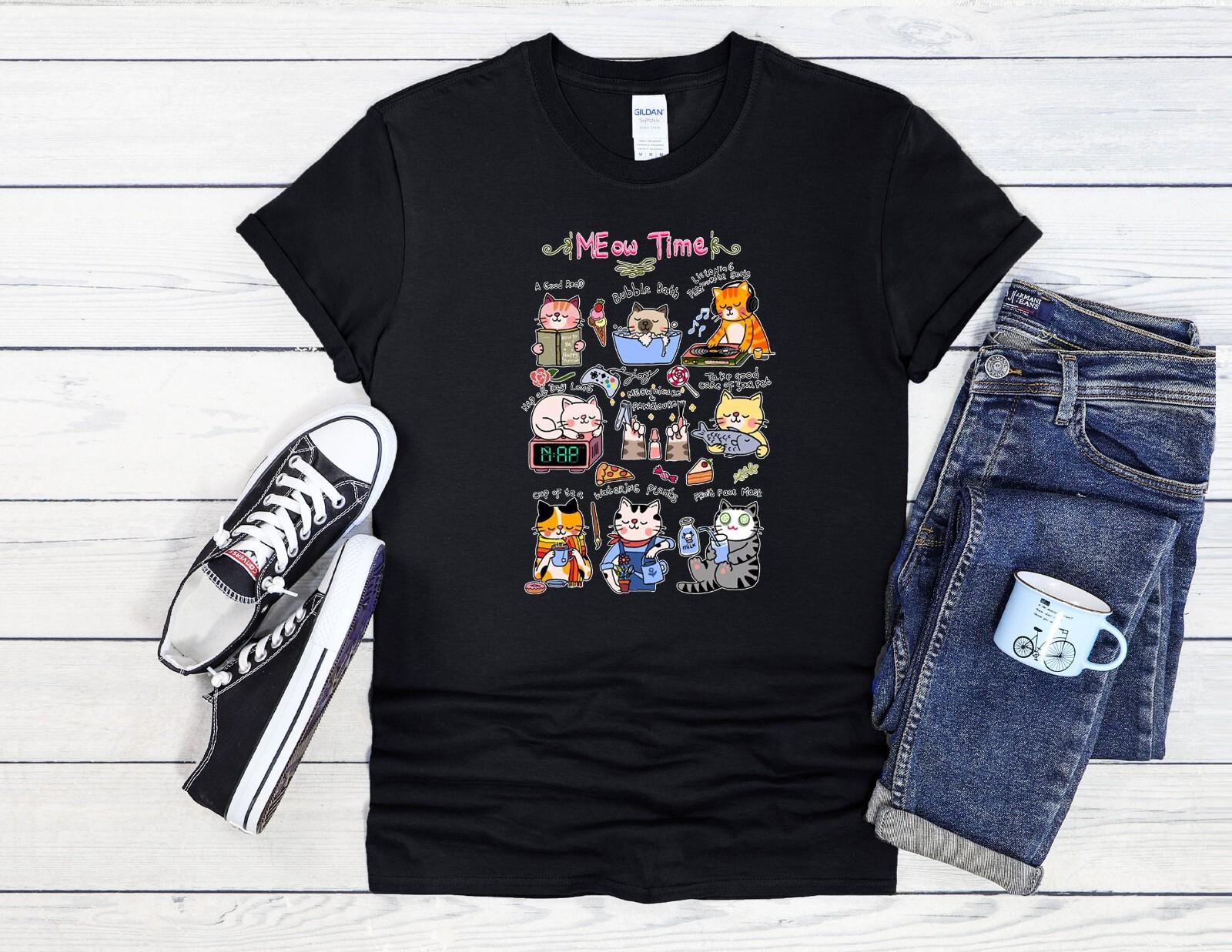 

26 Meow Time T-Shirt Cat Activities Men Women Unisex Shirt Hoodie Baseball 4104 Unisex T-Shirt XXXL