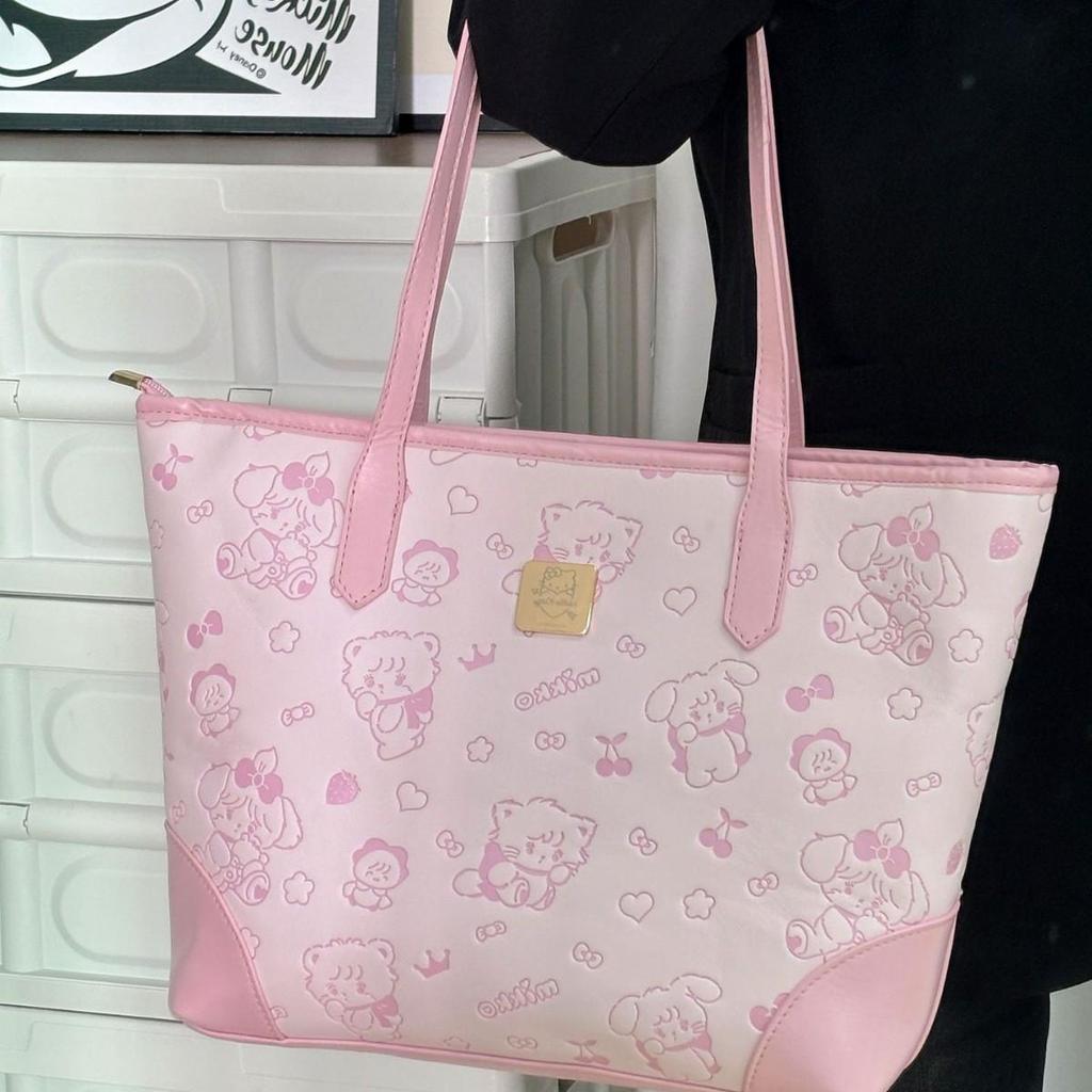Simoda 2024 Pink Shoulder Tote: Fashionable Autumn/Winter Work Bag