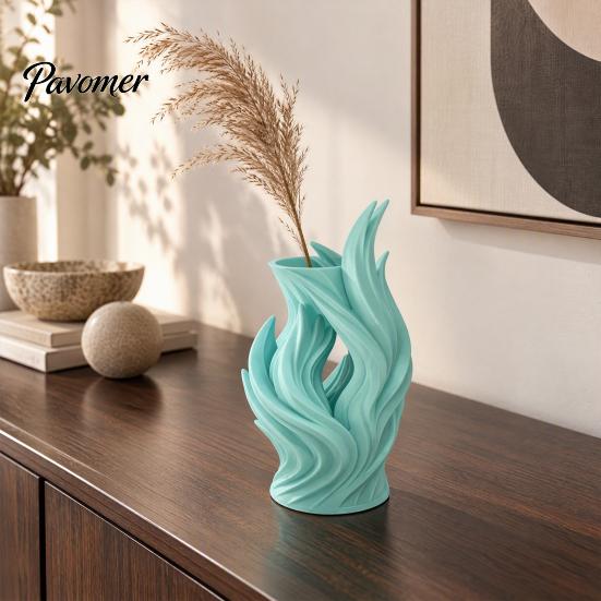 Langlebige Leichte Vase 3D Gedruckte Flammenvase, Dekorativ für Trockenblumen, Umweltfreundliches PLA Künstlerischer Tischplatten Blumen Haus Wohnzimmer Dekor Halter
