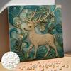 DIY Mini Framed Pearl Painting Kit Beads Canvas Home Decor Painting Elegant Forest Deer Animal Art Craft Wall Decoration