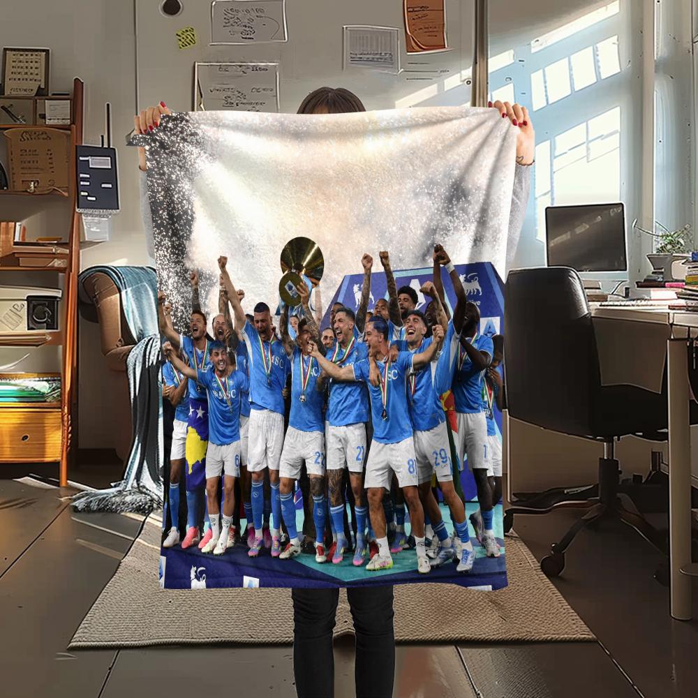 Napoli Football Team,pattern Flannel Blanket, High quality Comfortable for All Seasons, Home Decor, Warmth and Comfort, Perfect for Gifts.