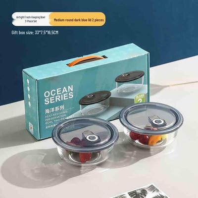 650ML Hitzebeständiges Glas Lebensmittelaufbewahrung 2-teiliges Geschenkset