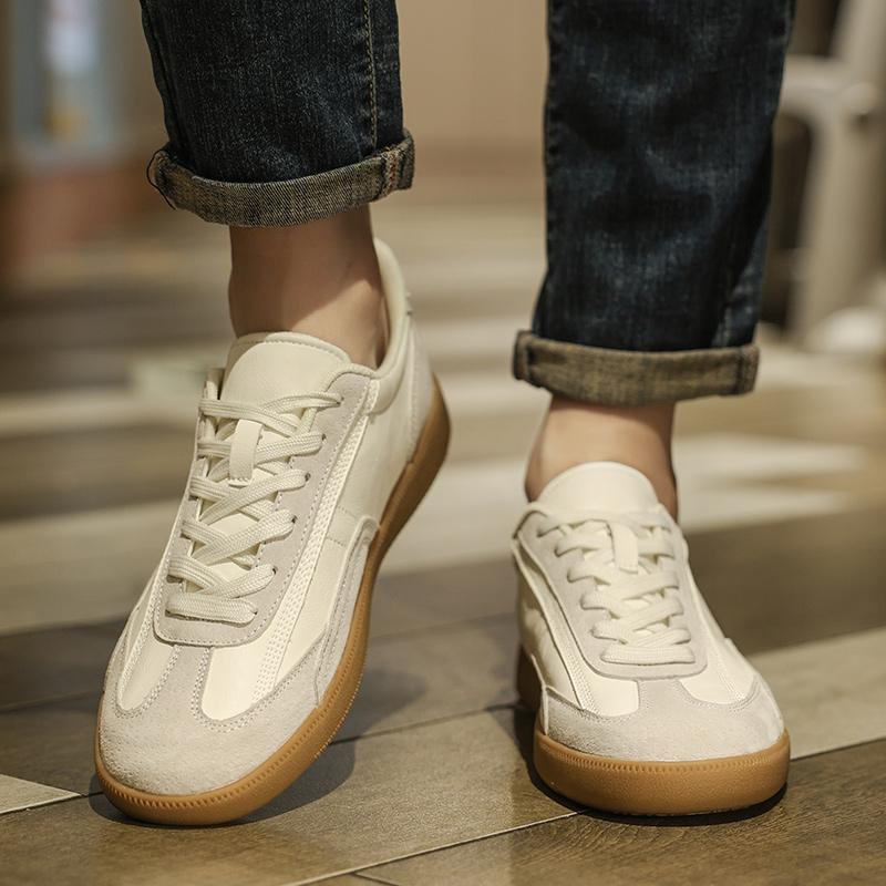 Men Black Sneakers Spring Fashion Korean Style Round Head Lace Up Casual Outdoor Walking Flat Shoes Zapatillas De Deporte