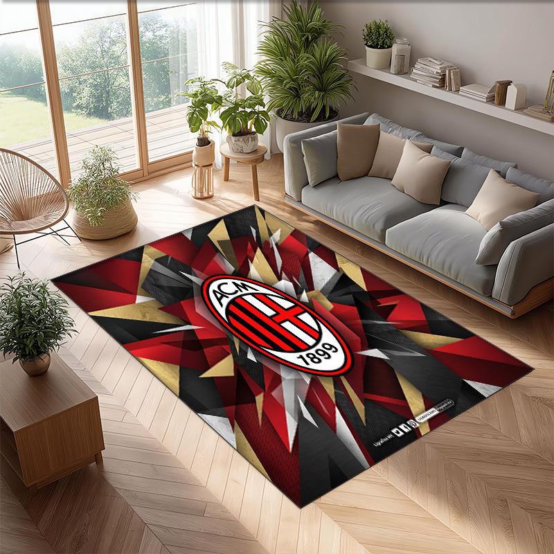 AC Mailand Bedruckter Flanell Teppich Rutschfest Weicher Polyester Boden Teppich Indoor Dekor Matte für Schlafzimmer Wohnzimmer Sofa Spielzimmer Heimdekoration