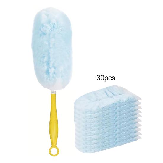 31Pcs/Set Dust Brush Microfiber Duster with 30 Replacement Pads Short Handle Heavy-Duty Fluffy