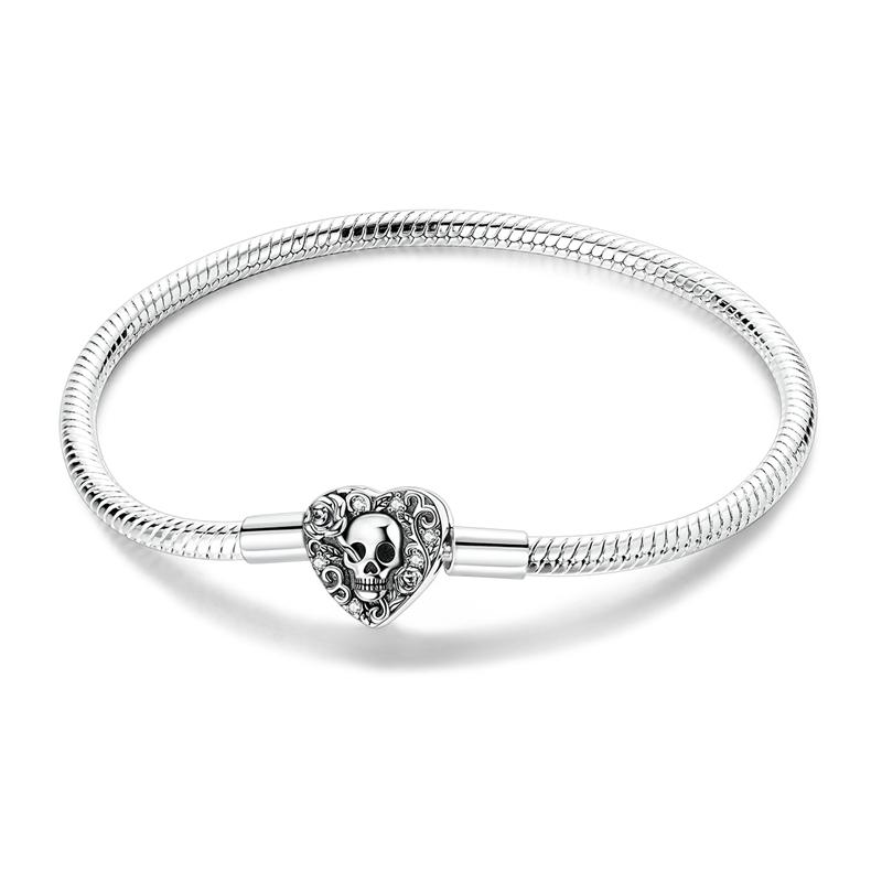 925 Silver Bracelets 17-20CM Original Heart Shape Series Bracelet Fit DIY Charms Beads Fashion Women Jewelry