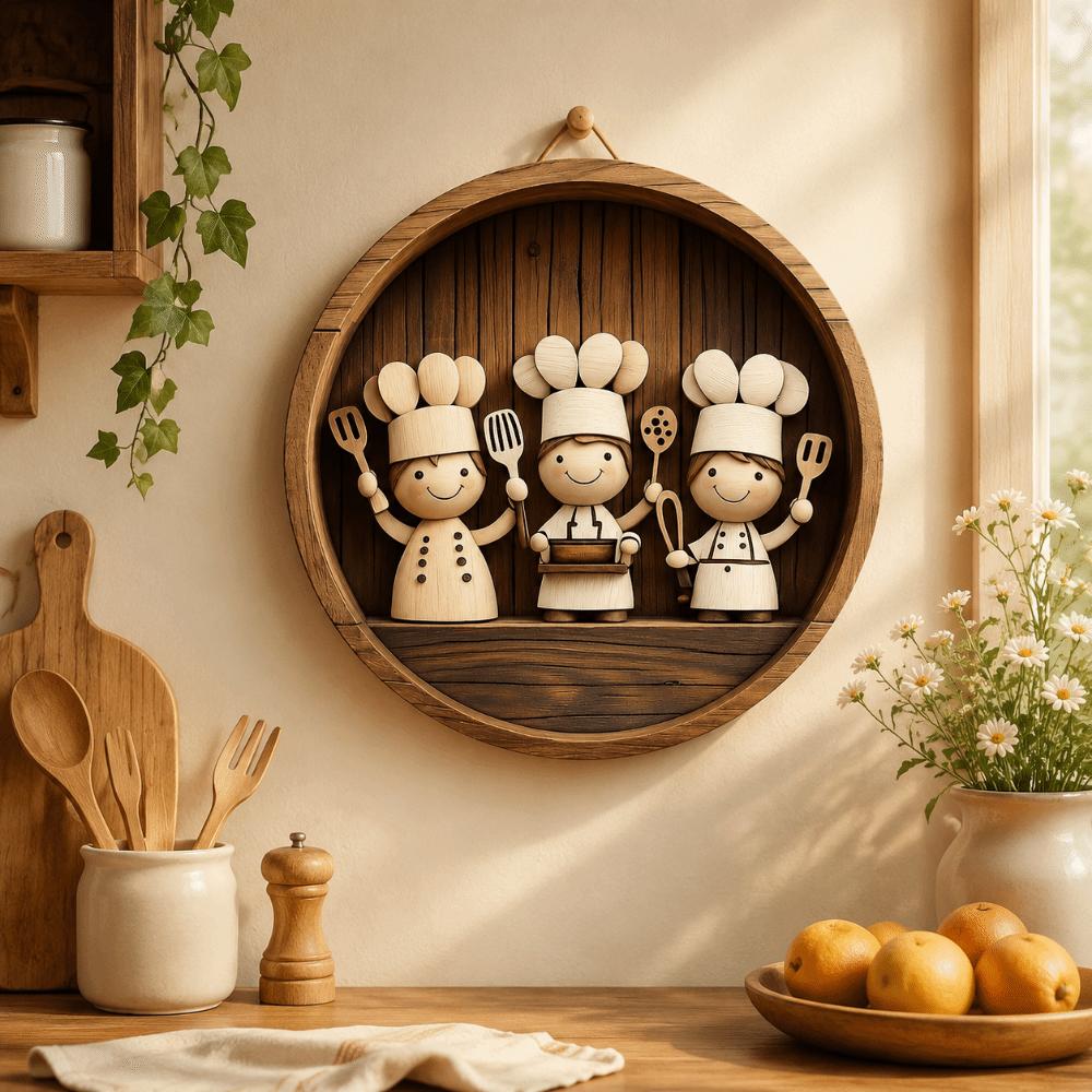 Door Wreath Kitchen Wall Art 2D Plan Chef Wall Decor Kitchen Sign Cottage Porch Decoration