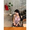 Spice Girl Sexy Style Apricot Fungus Edge Neck Vest Women's Summer Versatile Slim Skinny Halter Top