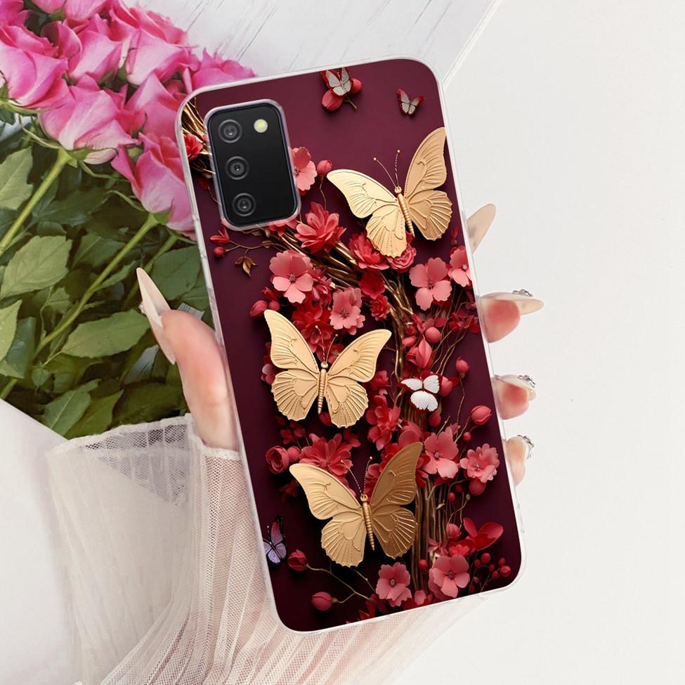 Clear Cover For Samsung A03s Case Cute Fashion Butterfly Funny Painted Casing For Samsung Galaxy A03s SM-A037F SM-A037M SM-A037G