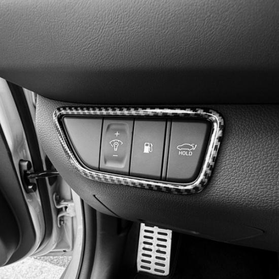 Carbon Fiber ABS Car Headlight Adjustment Panel Frame Cover Trim For Genesis G70