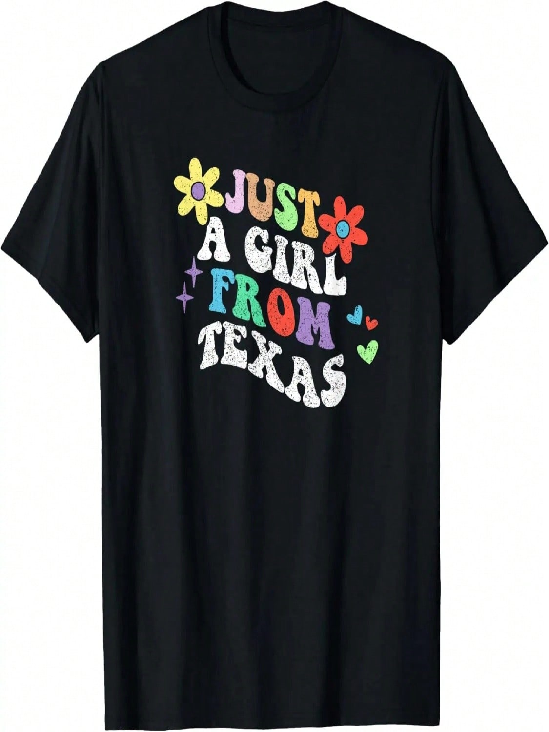 Retro Groovy Just A Girl From Texas Funny Mother s Day 2023 T-Shirt S разноцветный