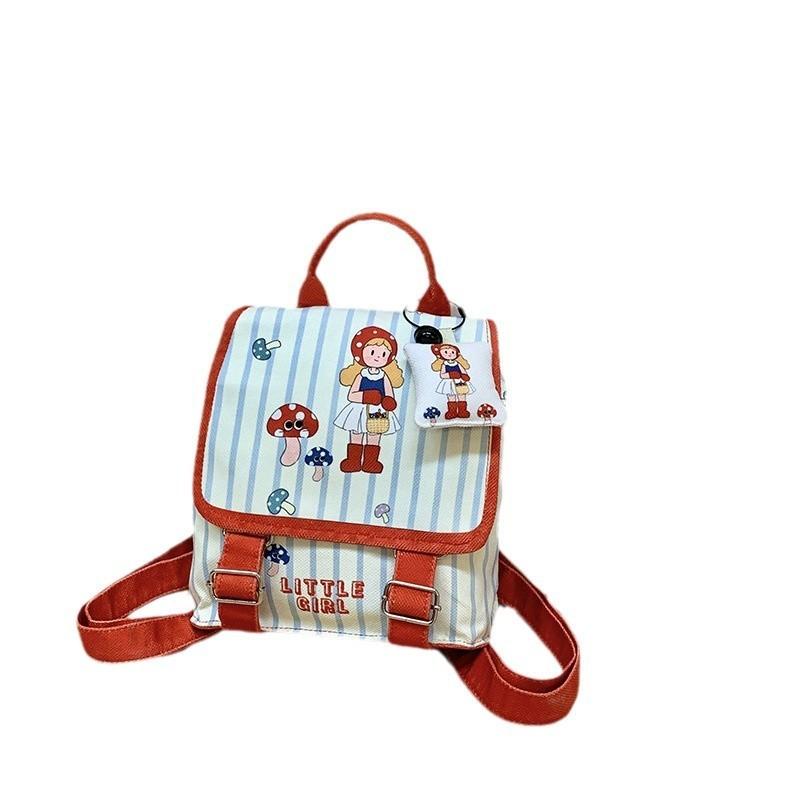 Plaid Cat Cute Print Backpack With Animal Illustration School Bag For Girls