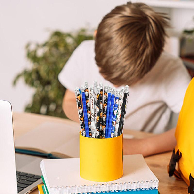 12/24/36Pcs Football Wooden Pencils Kids Soccer Sport Theme Birthday Party Favors Boy Back To School Gift Pinata Fillers Supplies