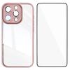 For iPhone 13 Pro Max 6.7 inch TPU Case WANLONFENG Shockproof Clear Phone Cover with Tempered Glass Film