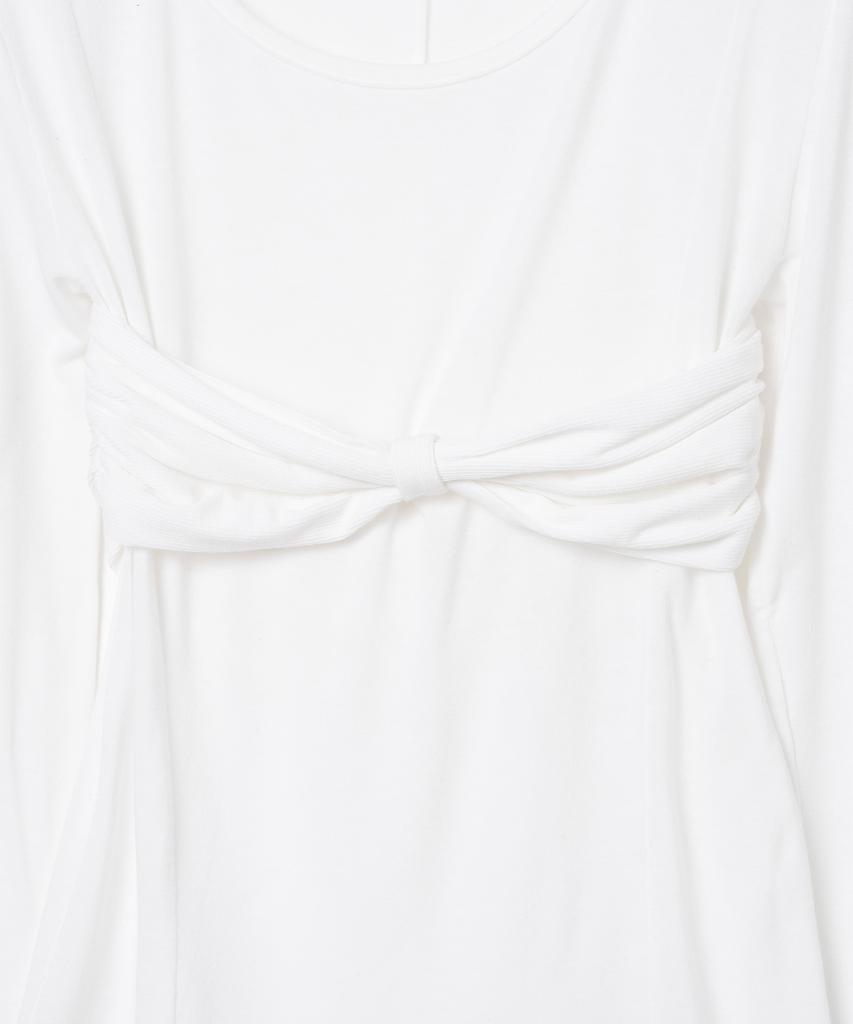 MILLO WOMEN Bustier Shirred T-Shirt [White]