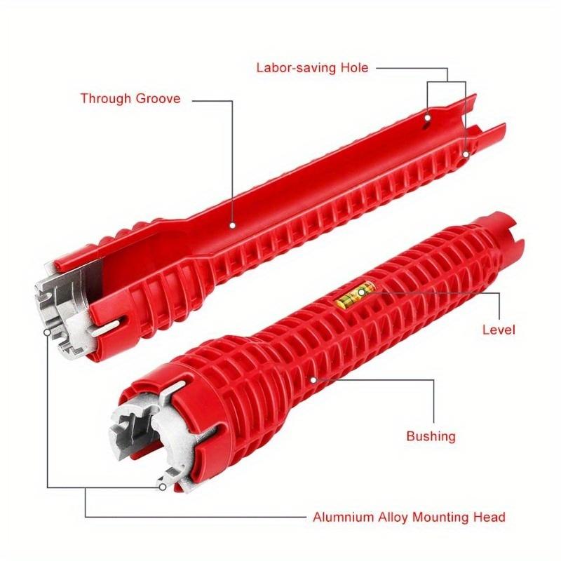 Multifunksjonell sanitærnøkkel Bekkenbunnsføringshylse Demontering Kran Rør Vask Kun sanitær installasjonsverktøy