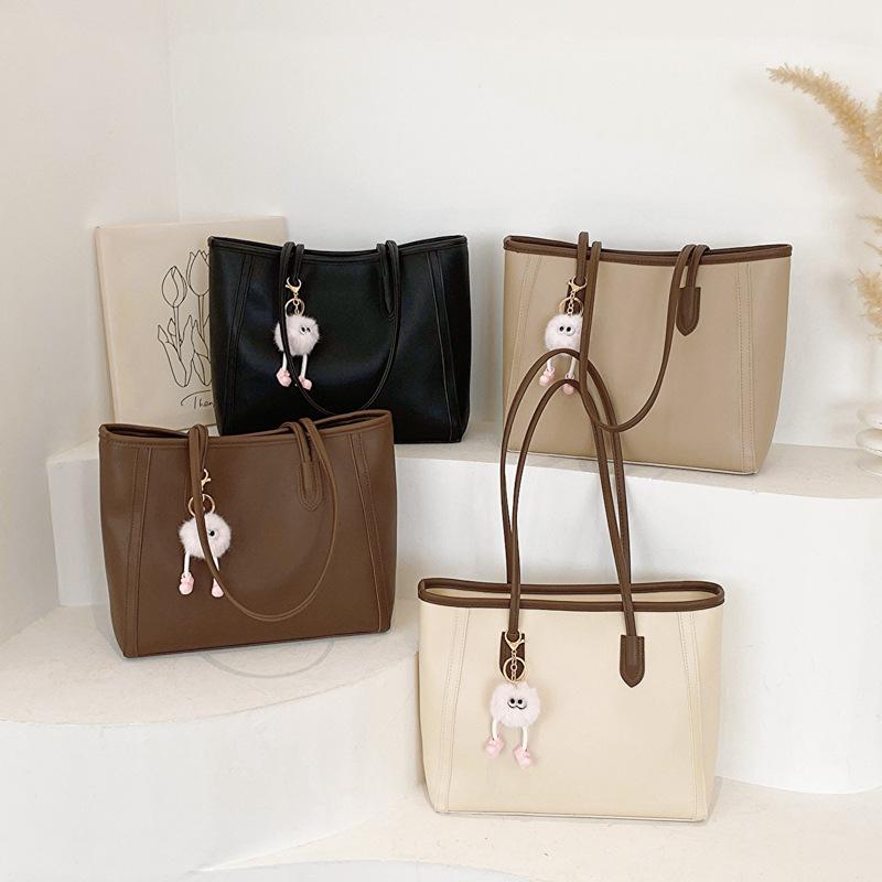 Faux Leather Tote Bag for Women Large Capacity Shoulder Handbag