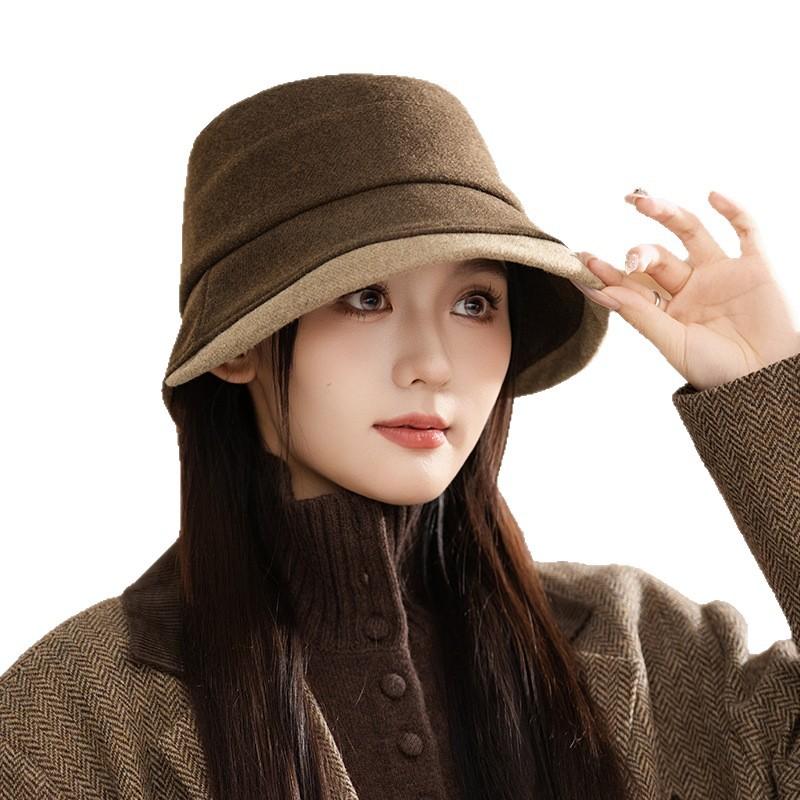 New Autumn and Winter Hats for Women Versatile Pleated British Style Fisherman Hat Japanese Retro Bucket Hat Outdoor Casual Basin Hat