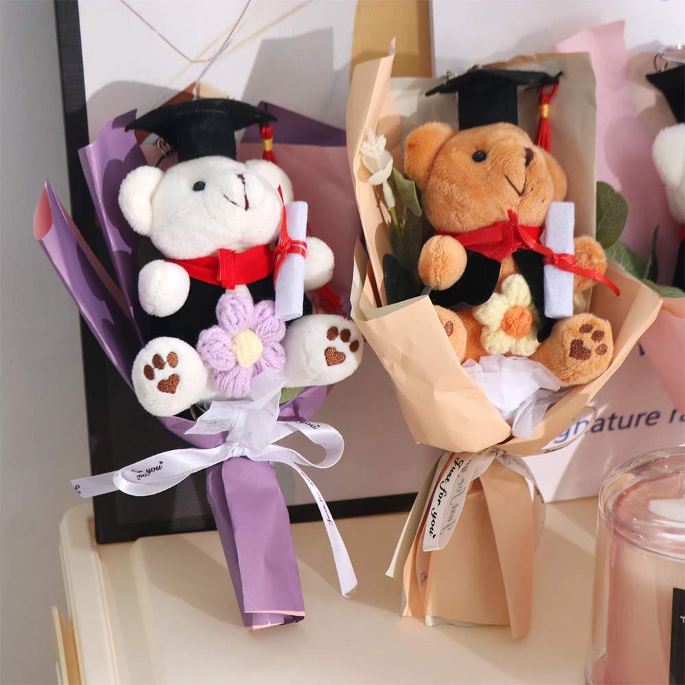 Graduation Season Little Bear Crochet Bouquet Mini Bear Bouquet  School Graduate Gifts