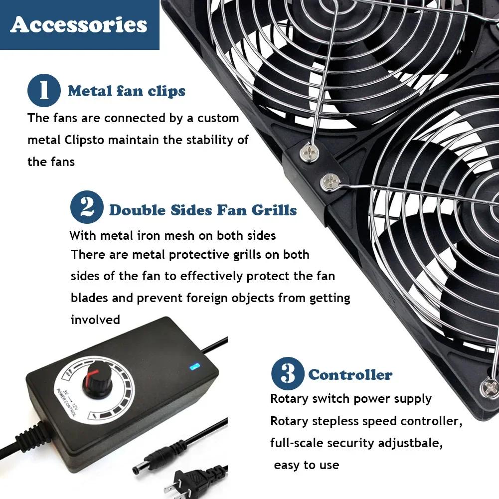 Cooling Fan 3000RPM Fan Cooling Belt Controller Multi Functional Chassis Workstation Cabinet Cooling Service Station Cooling Fan