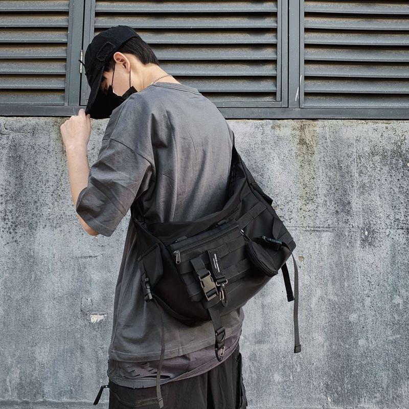 Borse Tote a Tracolla Messenger Gotiche Nere per Uomo e Donna Borse a Spalla in Nylon