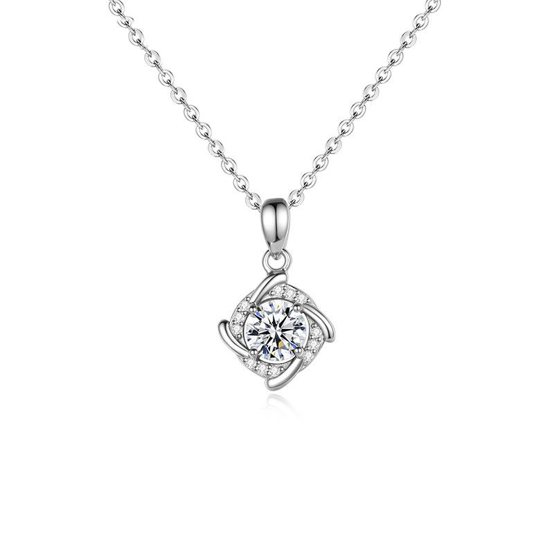 Jewelry niche high quality rotating windmill diamond pendant s925 sterling silver necklace women s versatile 925 silver
