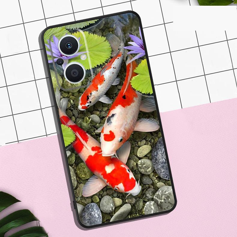 Koi Fish Carp Case For OPPO Reno 11 12 13 F 8T 7 8 10 Pro OPPO Find X8 Pro X3 X6 Pro X5 Lite Cover Coque