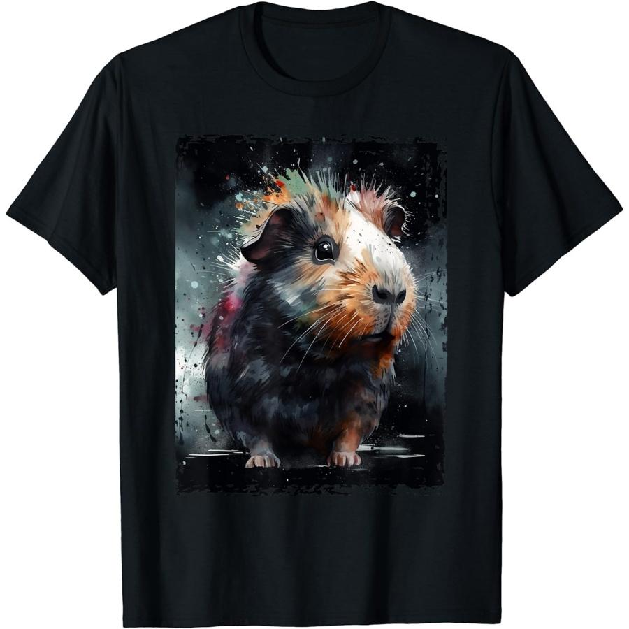 ZAANU Guinea Pig Shirt Furry Potato Watercolor Guinea Pig Funny T-Shirt S