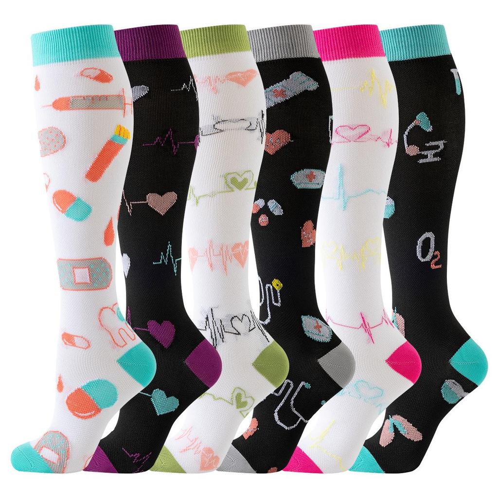 Herbst Damen Europäische & Amerikanische Sport Kniehohe Kompressionssocken, Hochelastische Schlankheits-Wadensocken